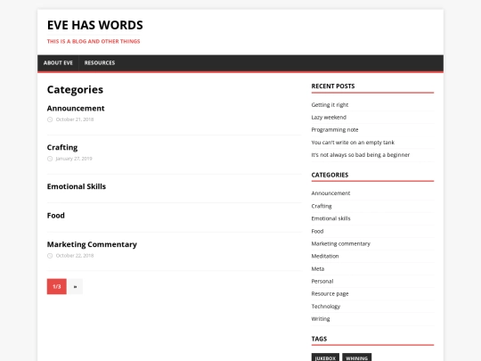 categories screenshot