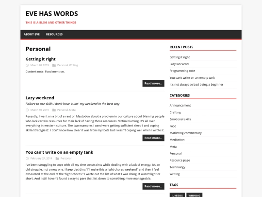categories/personal/page/1 screenshot