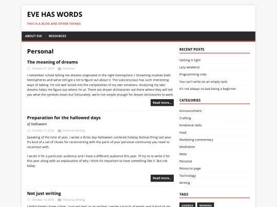 categories/personal/page/2 screenshot