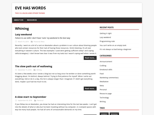 tags/whining screenshot
