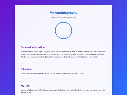 autobiography screenshot