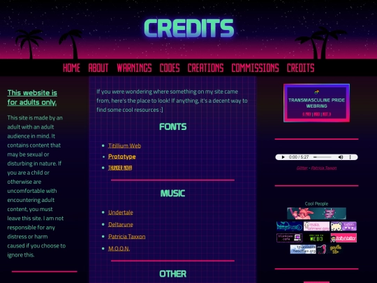 pages/credits screenshot