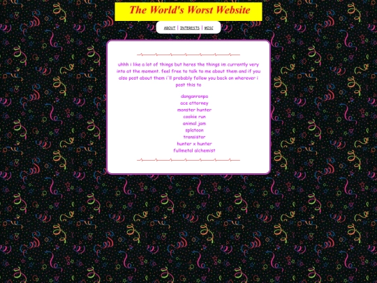 interests screenshot