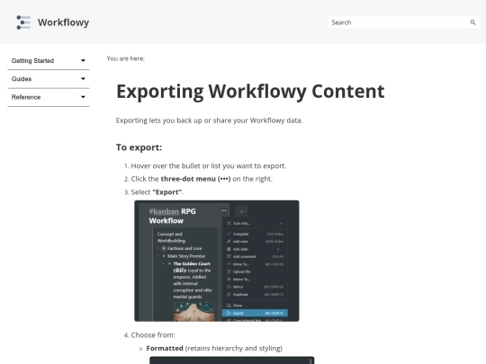HTML5/Content/Guides/ExportingWorkflowyContent screenshot