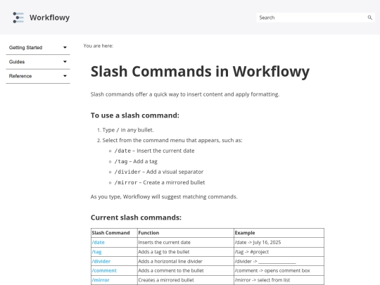 HTML5/Content/Reference/SlashCommands screenshot