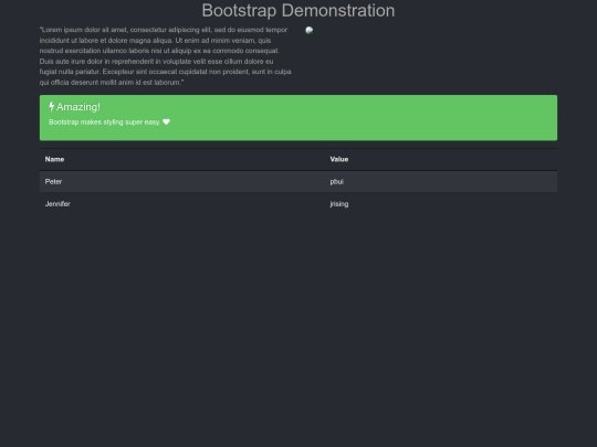 bootstrapdemo screenshot