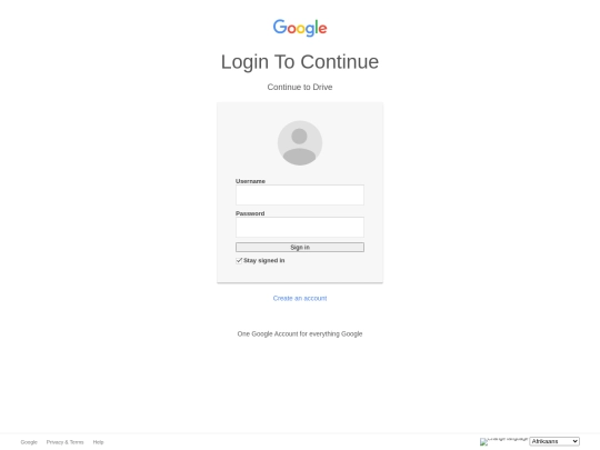 login screenshot