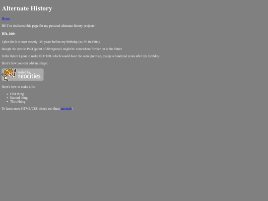 HTML/althist screenshot