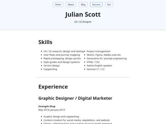 resume screenshot