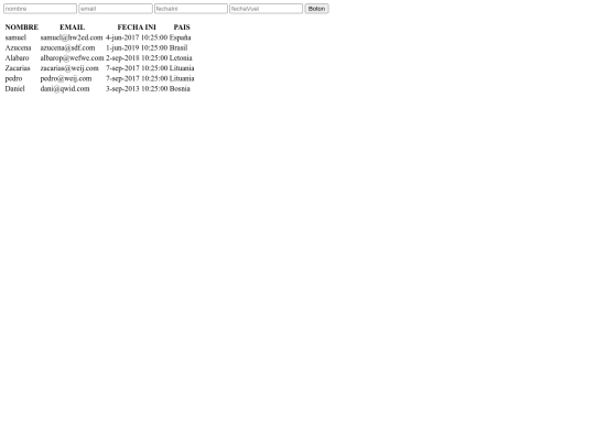 ordenarCampos/tabla screenshot