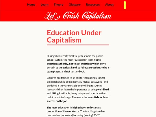page/education-under-capitalism screenshot