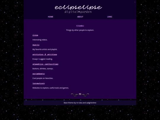 links screenshot
