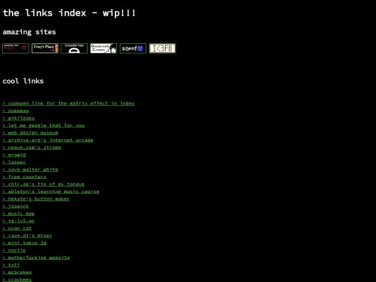 links screenshot