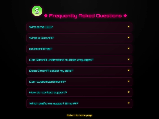 faq screenshot
