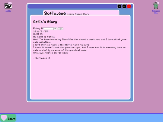 diary screenshot