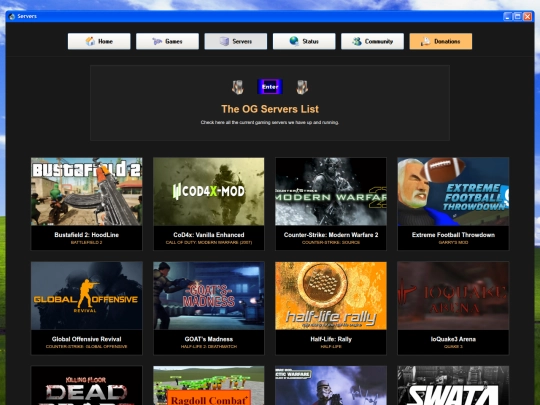 servers screenshot