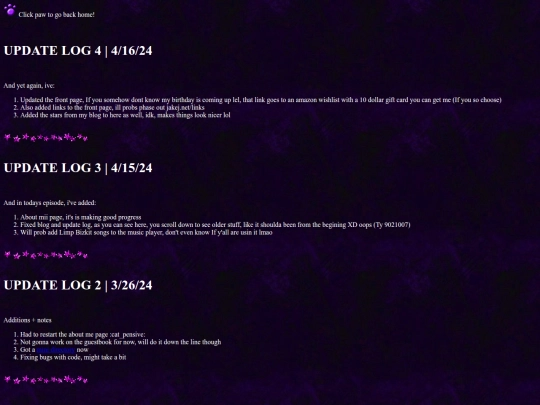 NOTupdatelog screenshot