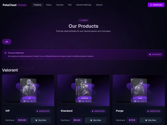 products screenshot