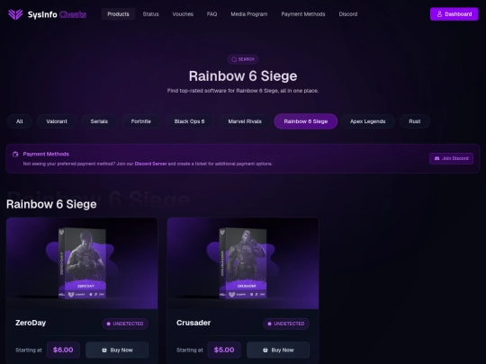 products/rainbow-6-siege screenshot