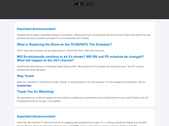 channels/fakeeats/schedulechanges screenshot