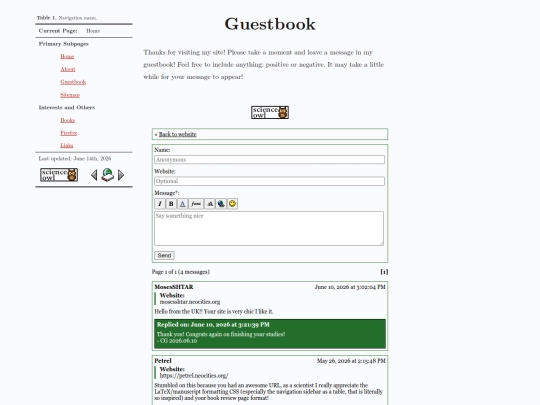 guestbook screenshot