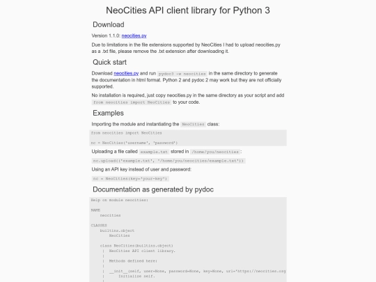 neocities-py screenshot