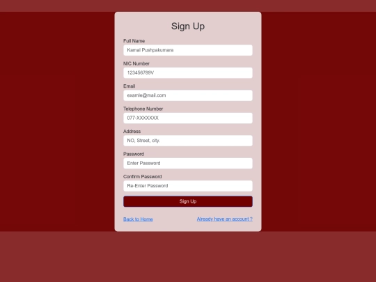 HTML/signup screenshot