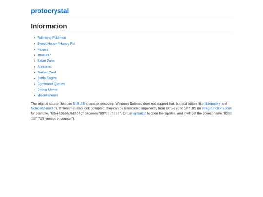 info screenshot