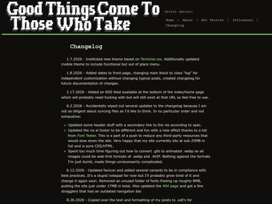 changelog screenshot