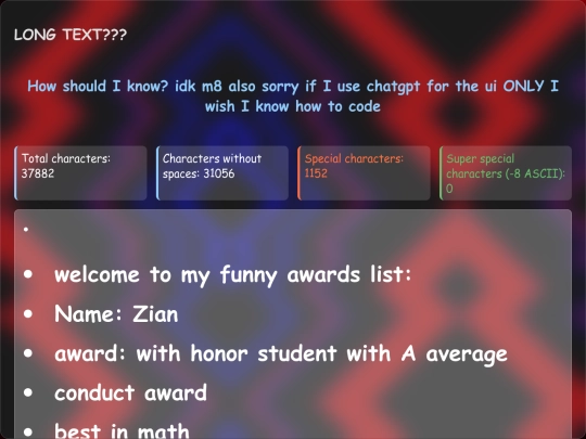 Funky/legallongtext screenshot