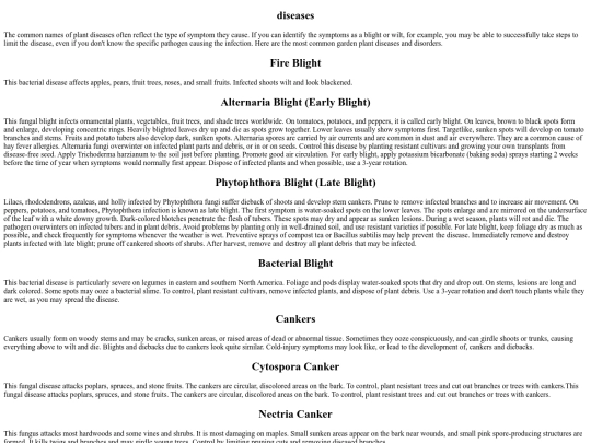 temps for each page/tntseeds/diseases screenshot
