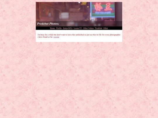 predebut/photos screenshot