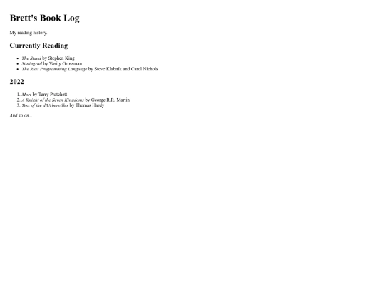 book-log screenshot