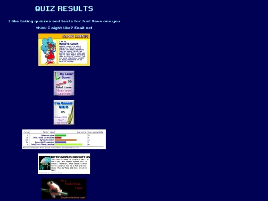 aboutme/quizresults screenshot