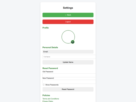 settings screenshot