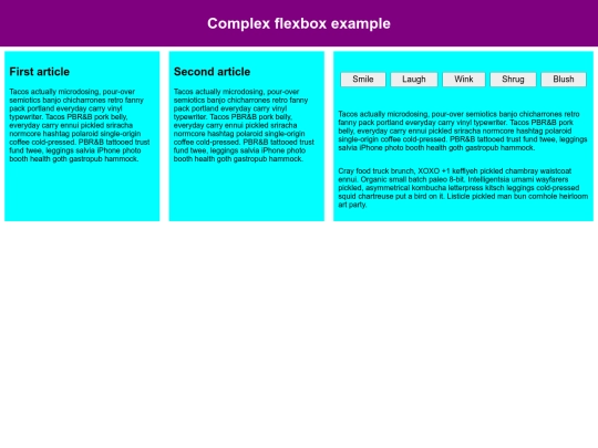 flexboxFundamentals/complex-flexbox screenshot