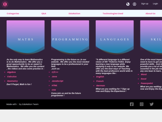 html/categories screenshot