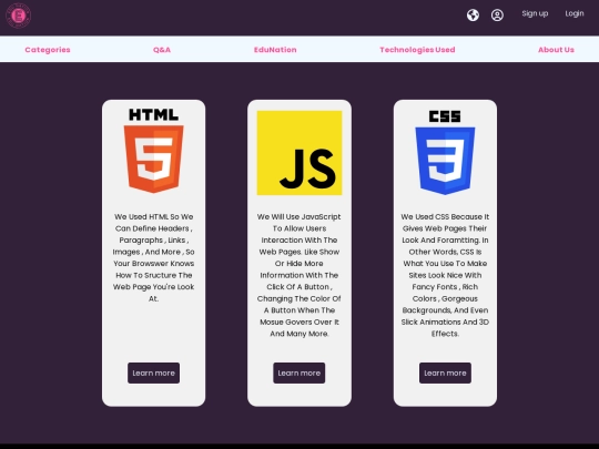 html/techUsed screenshot