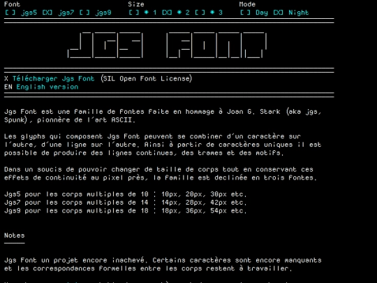 fonts/jgs-main/web-specimen/index_fr screenshot