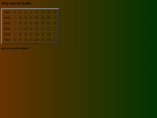 rozvrh screenshot