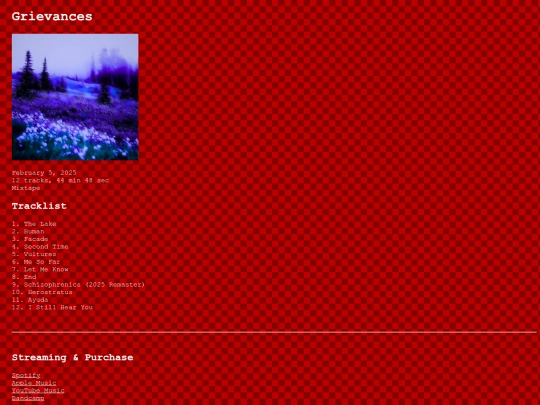 albums/grievances screenshot