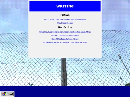 writing screenshot