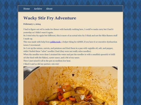 zonelets/posts/02-01-2024-Wacky-Stir-Fry-Adventure screenshot
