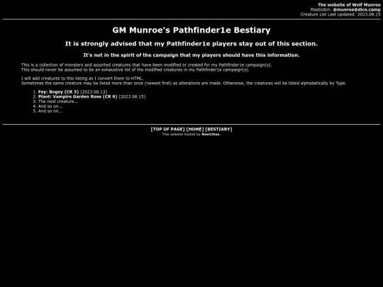 bestiary screenshot