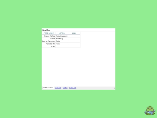 foods/breakfast screenshot