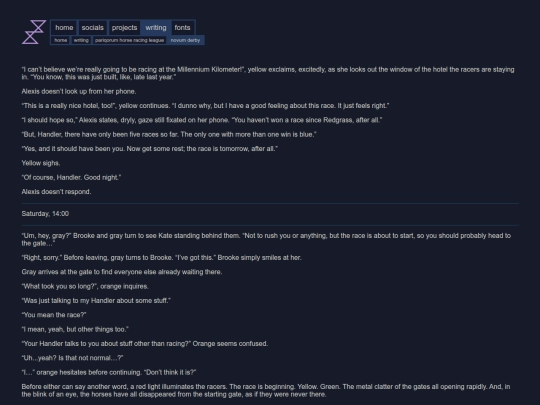 writing/pariqorum_horse_racing_league/novum_derby screenshot