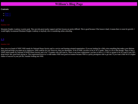 Blog screenshot
