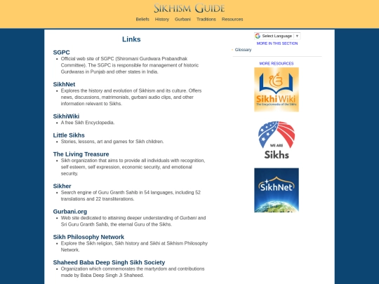 links screenshot