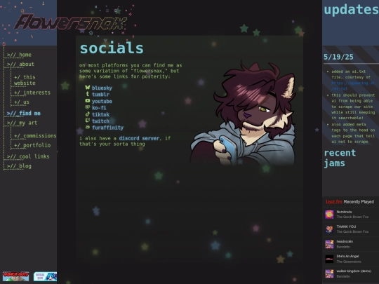 socials screenshot