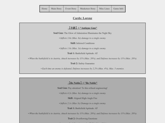 Card Info/lorenzcardpage screenshot